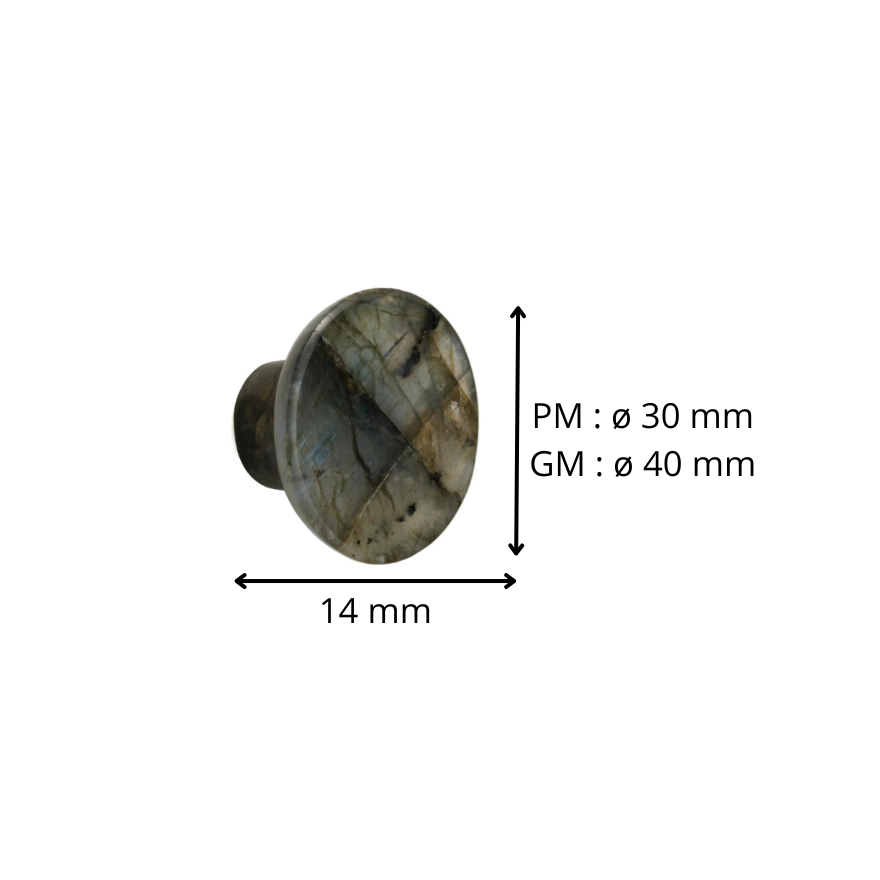 Bouton de meuble Coupelle Pierre naturelle