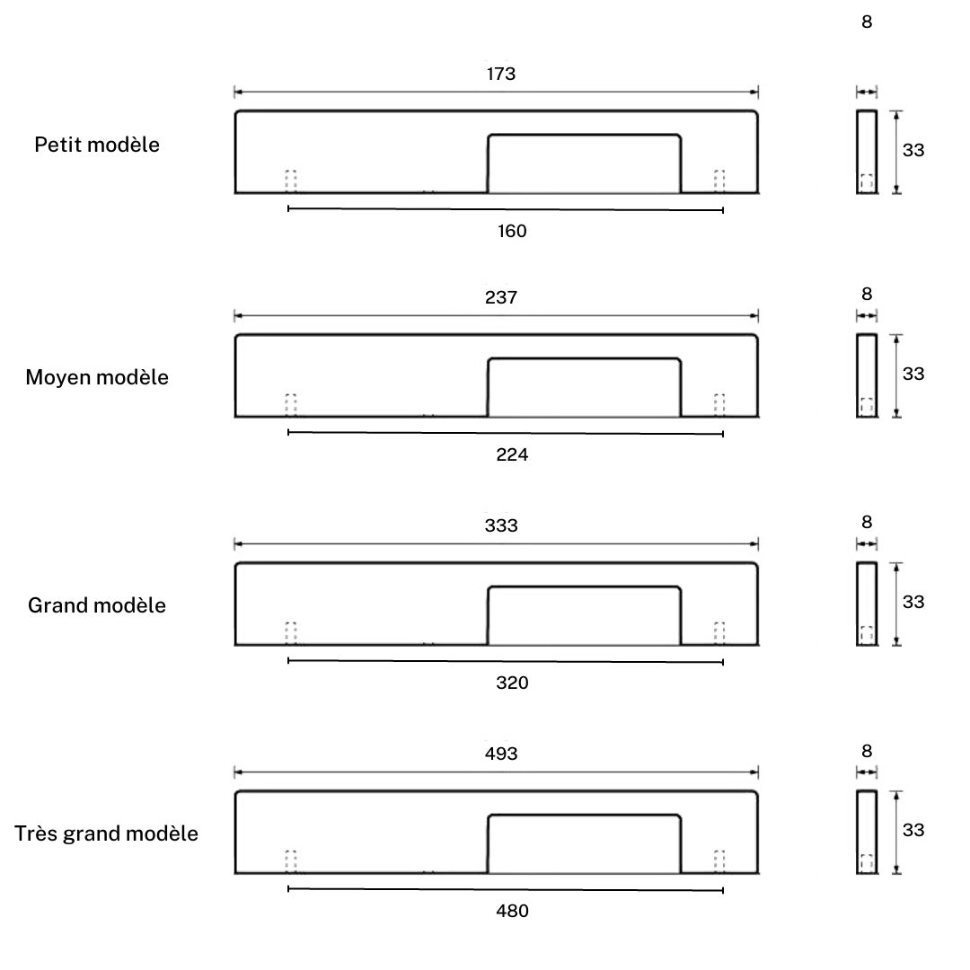 Poignée de meuble Gaïa Asymétrique