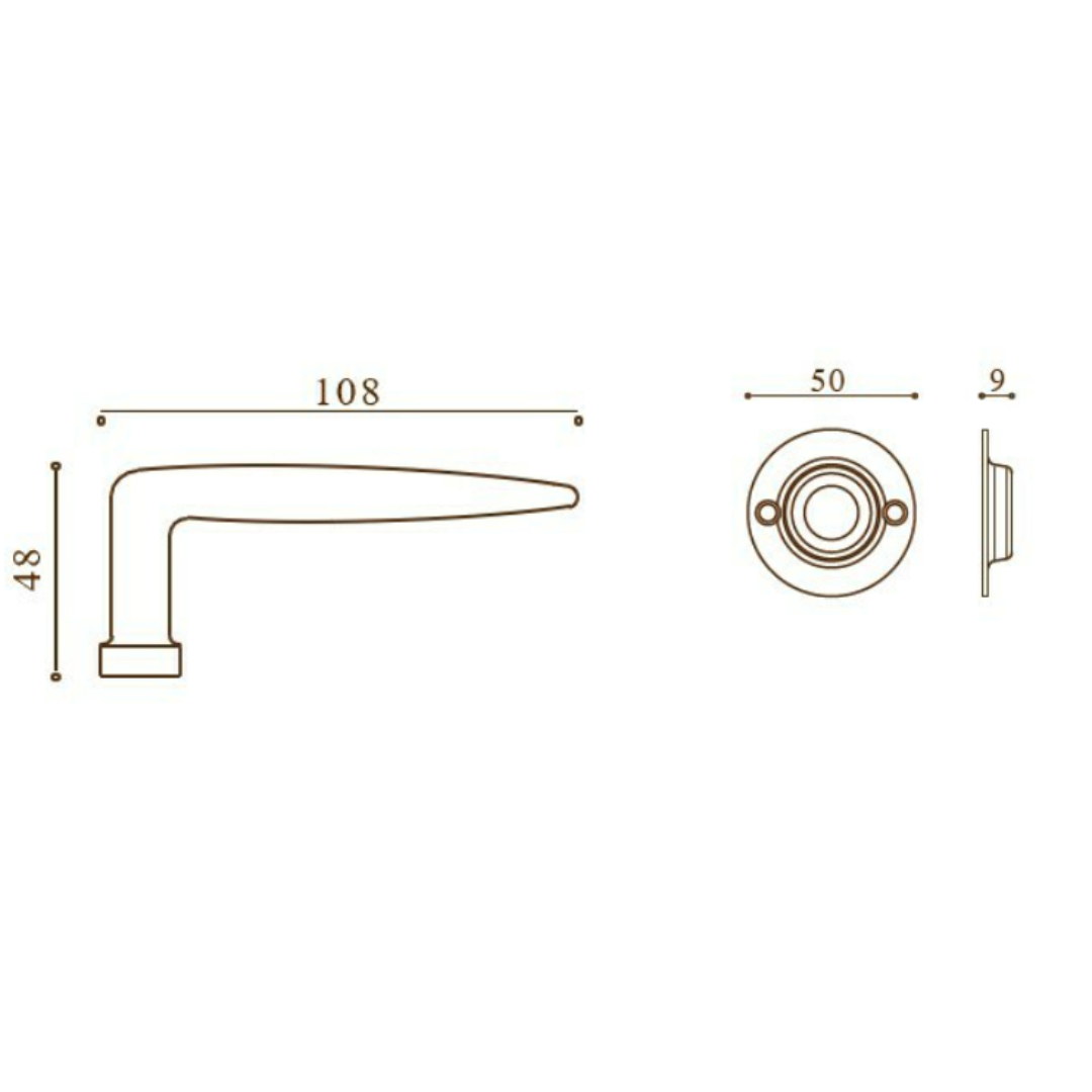 Paire de Poignées de Portes 1939 Laiton