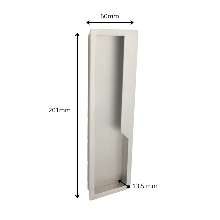 Poignée encastrée rectangulaire Tom Nickel Mat