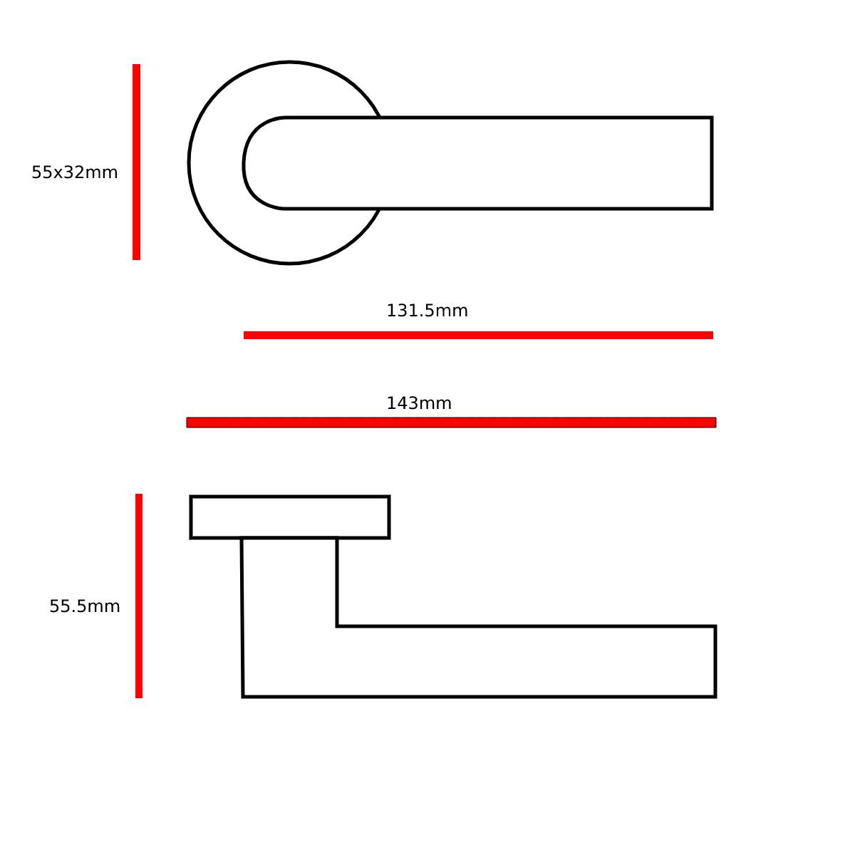 Paire de Poignées de Portes Core Laiton
