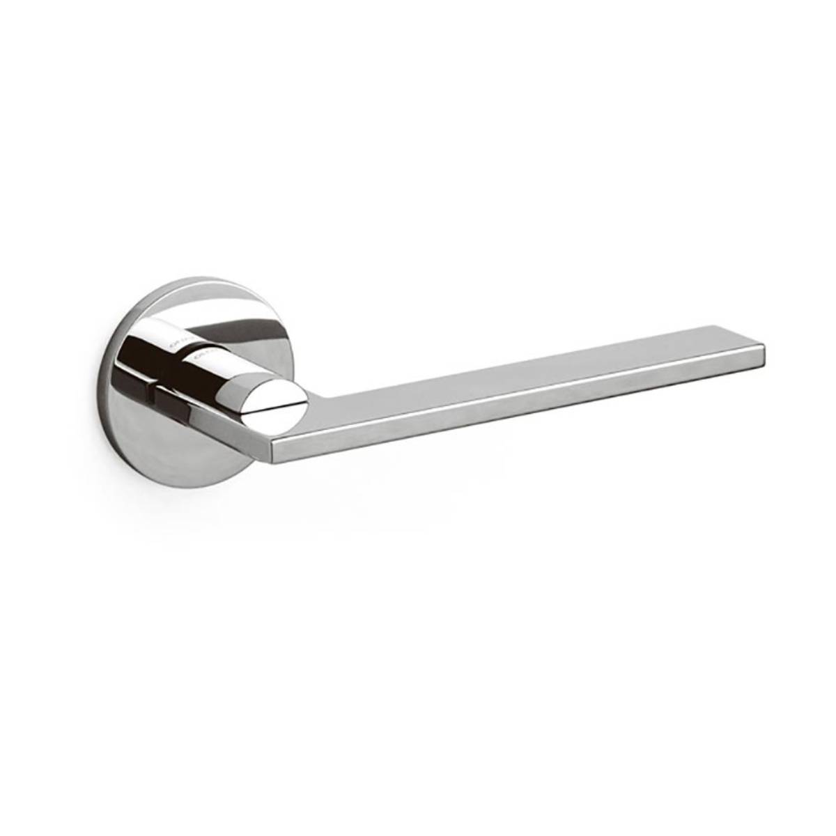 pair of modern and contemporary r koolhaas glossy chrome brass door handles
