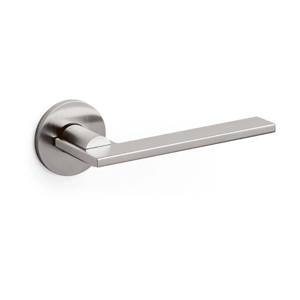 pair of modern and contemporary brass matte stainless steel door handles by r koolhaas
