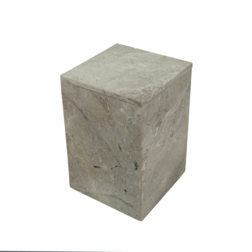 Boîte à coton en Pierre Naturelle avec couvercle Pot à Poser carré Boîte à coton en Pierre Naturelle avec couvercle Pot à Poser carré