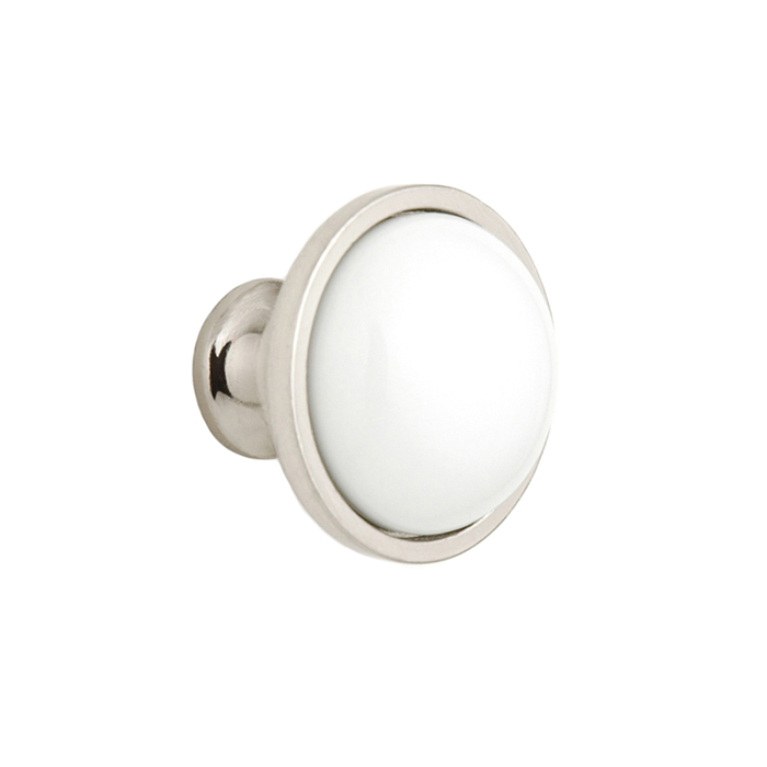 Bouton de Meuble Idoia Porcelaine Nickel mat