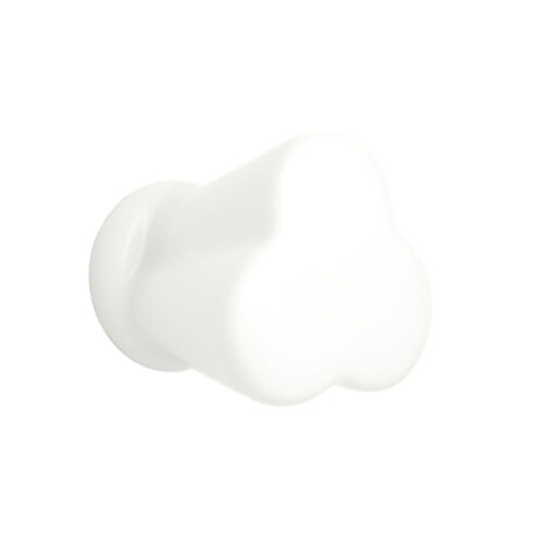 Trèfle Porcelaine White furniture knob
