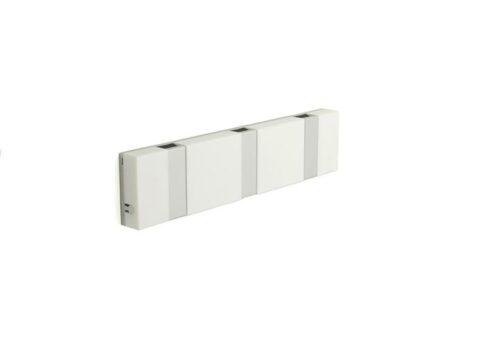 Patère murale Elodie mini Bois blanc/chrome Patère elodie mini bois blanc/chrome