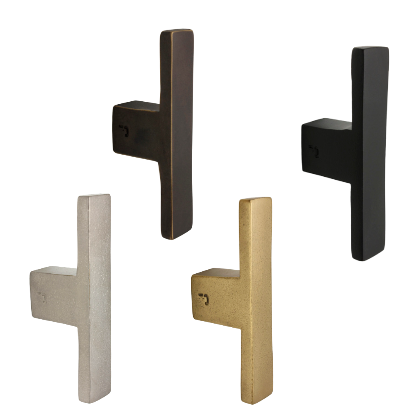 Paire de Boutons de Portes Verve Rectangulaires Laiton massif