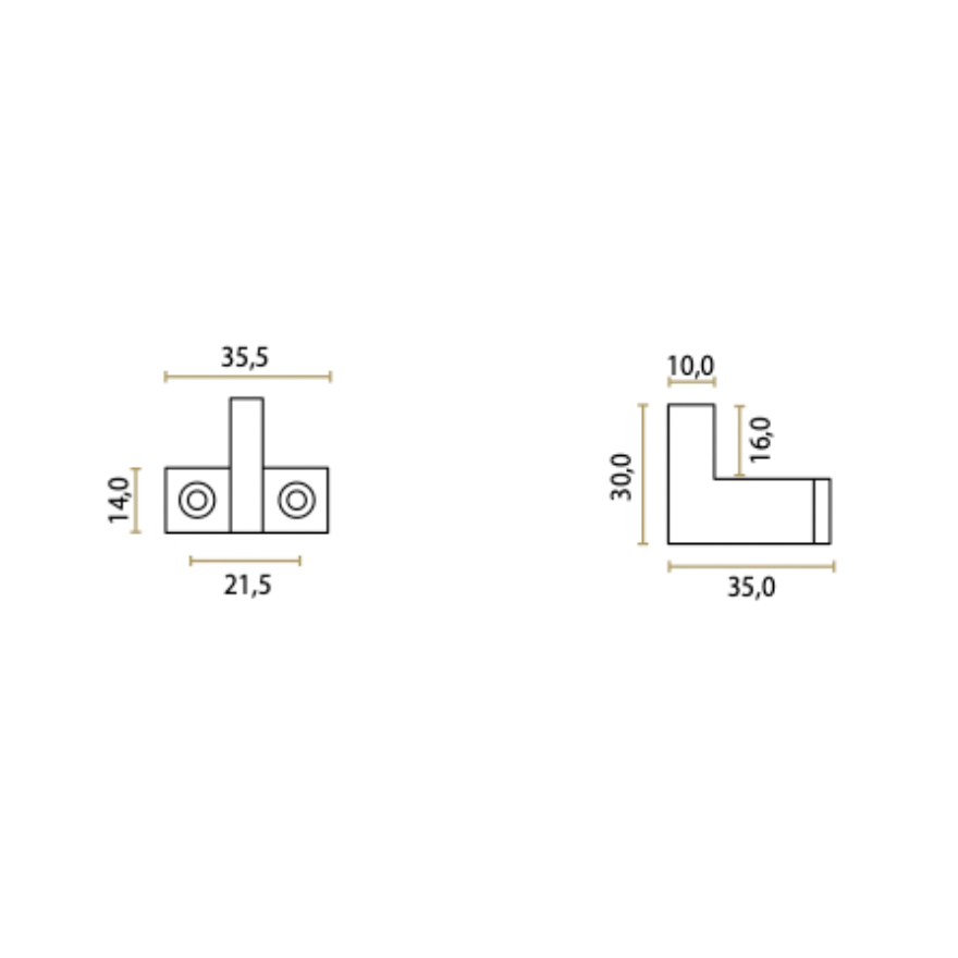 Patère murale Camélia Laiton massif