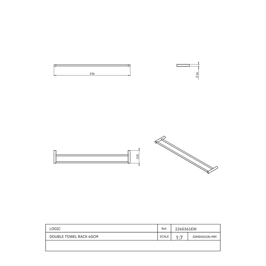 Porte-serviette Double Céleste