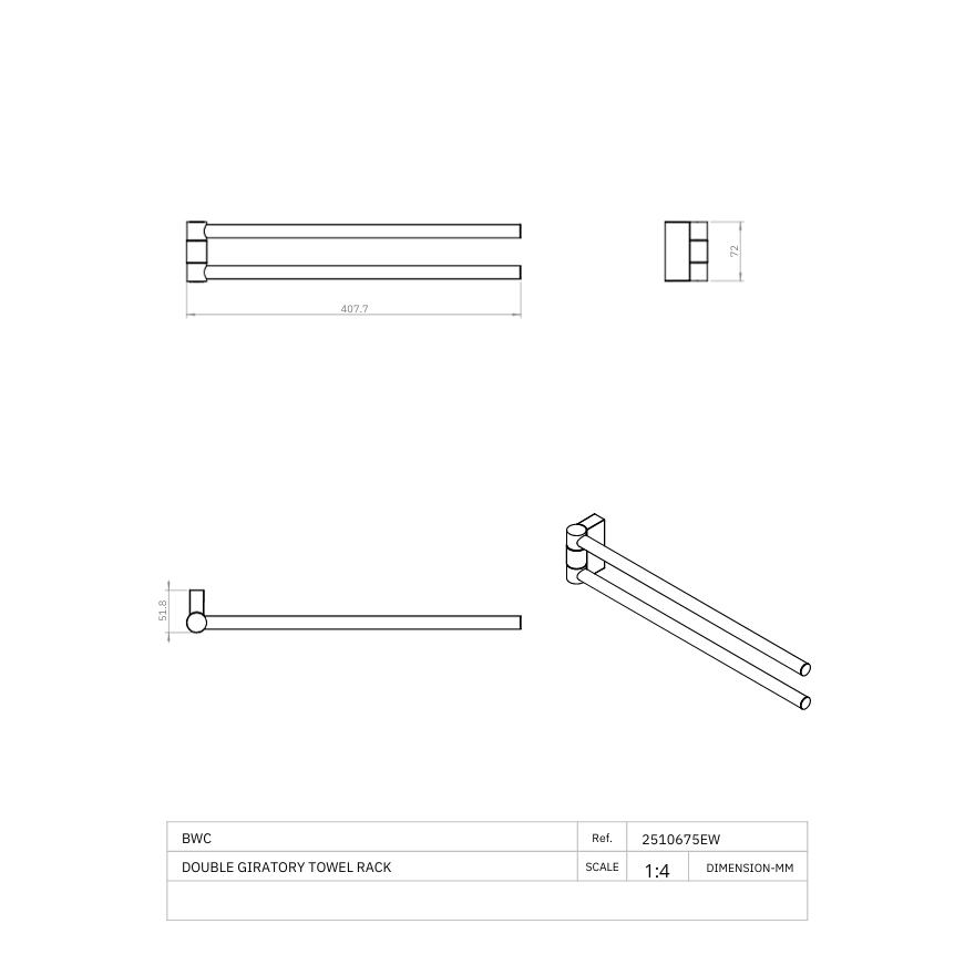 Porte-serviette double Pivotant Ezel