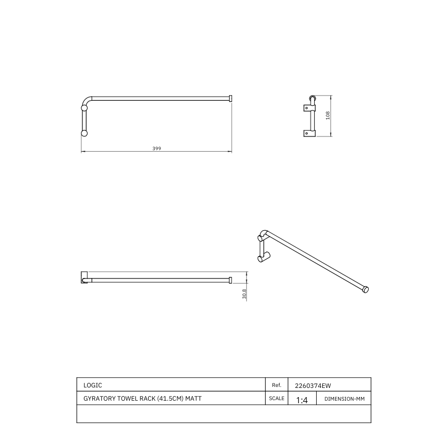 Porte serviette Pivotant Céleste