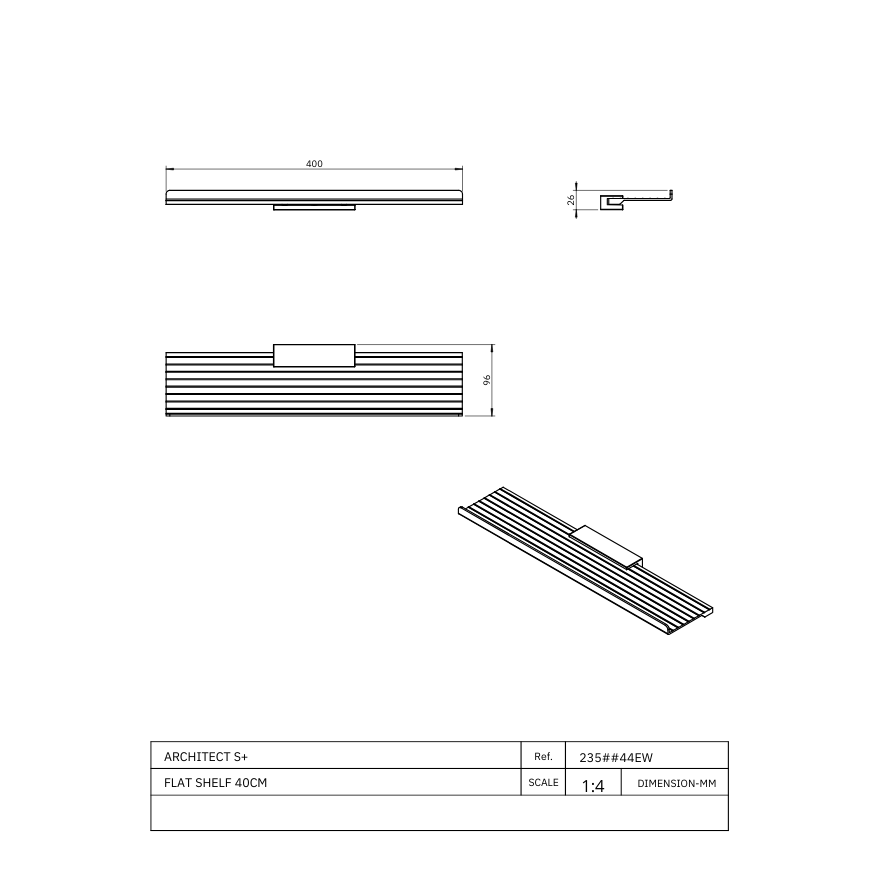 Tablette murale de salle de bains Edmé