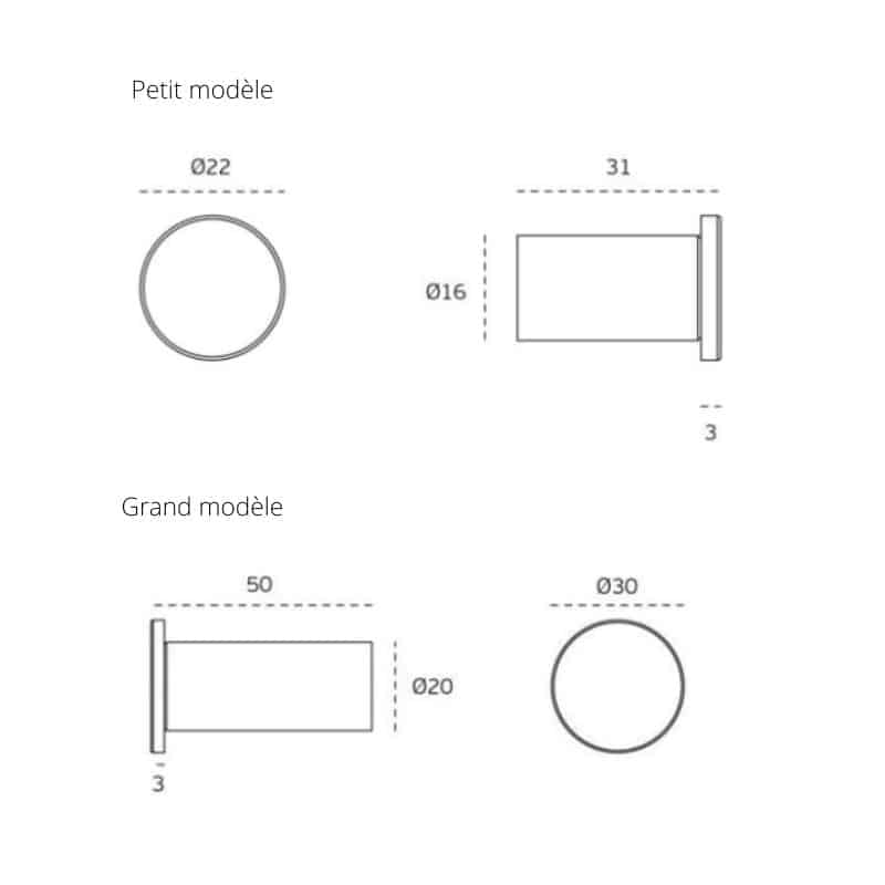 Patère murale Edna Schéma patère edna