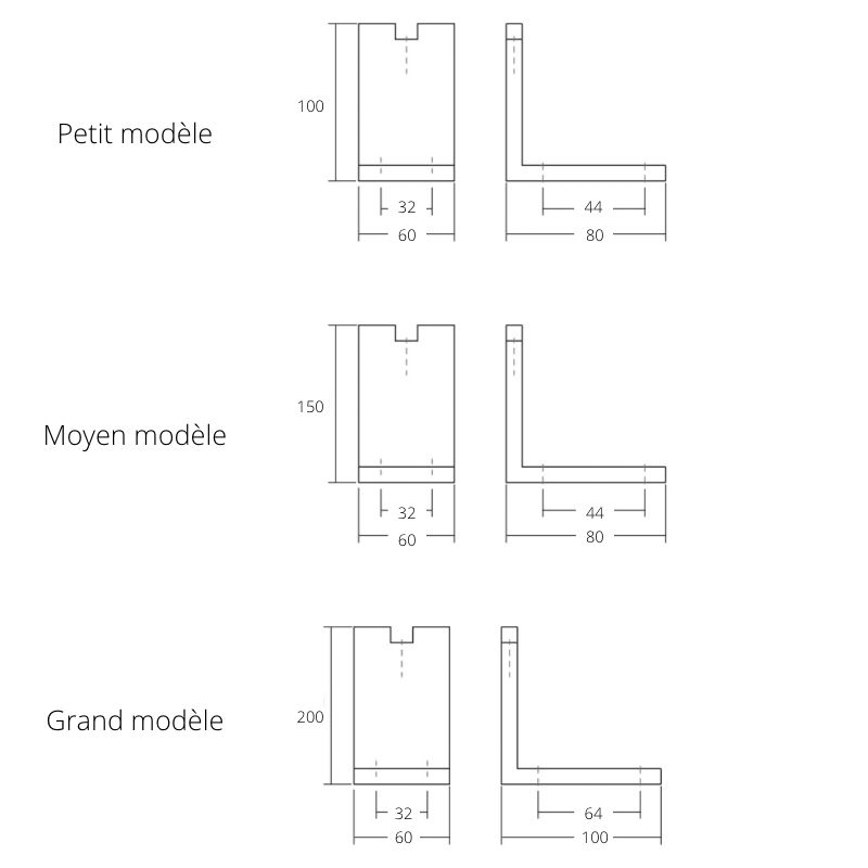 Schéma pied de meuble Tolede