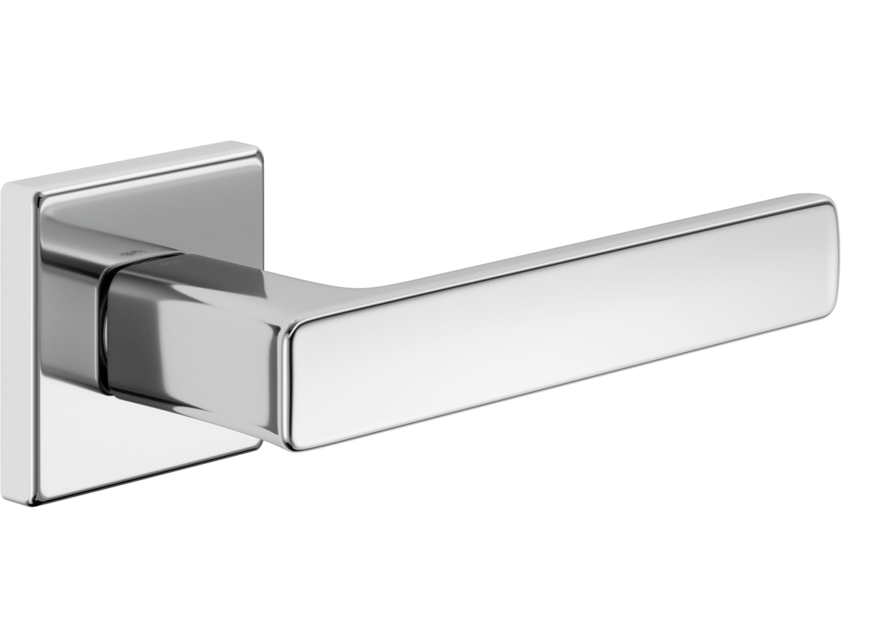 pair of door handles mario padiglione chrome square