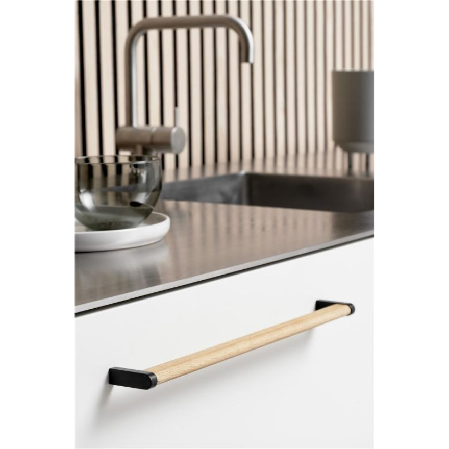 Poignée de meuble Romes bois et Noir mat