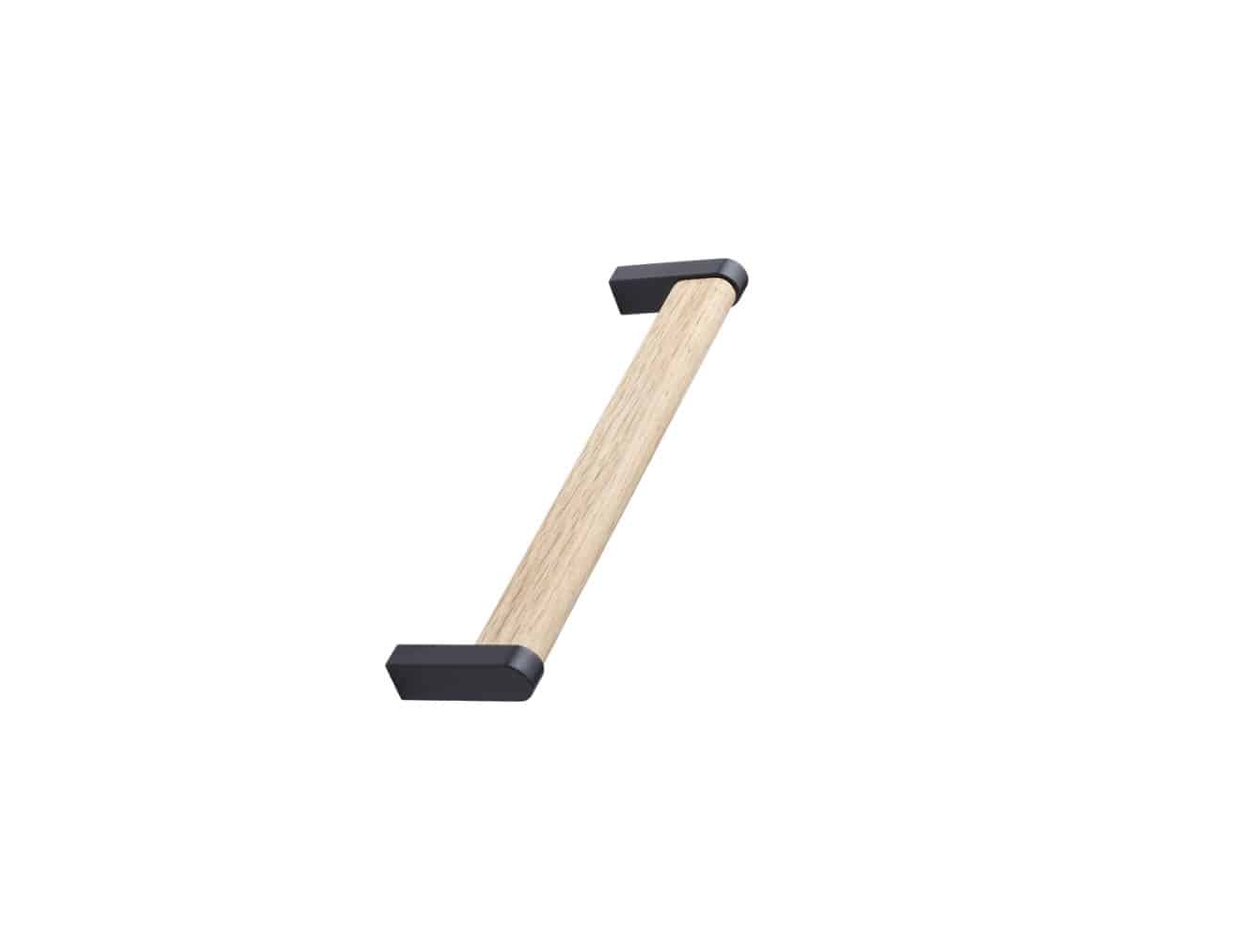 Poignée de meuble rome chêne verni/noir mat