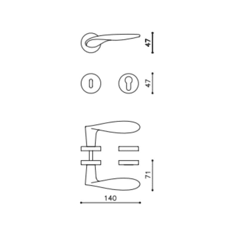 Paire de Poignées de Portes Osiris