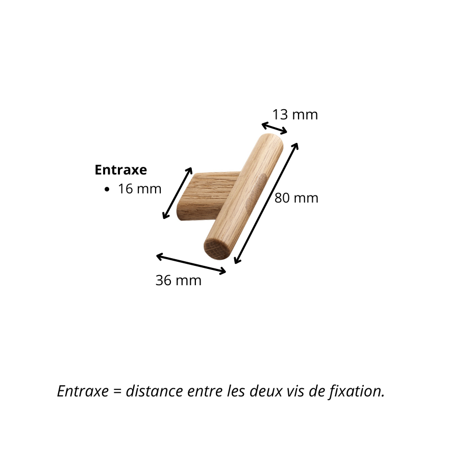 Bouton de meuble Lisbonne Chêne verni