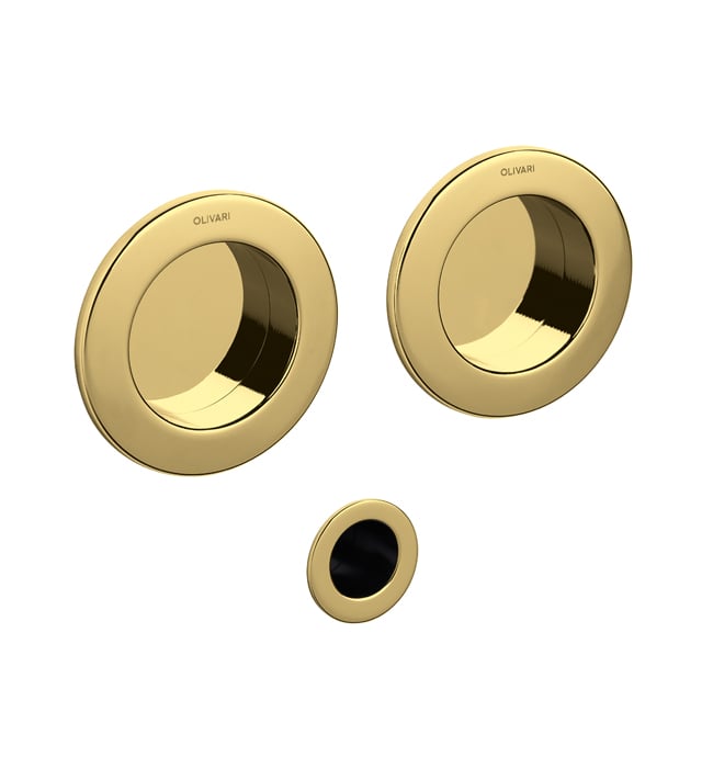 Glossy gold recessed handle Ø42