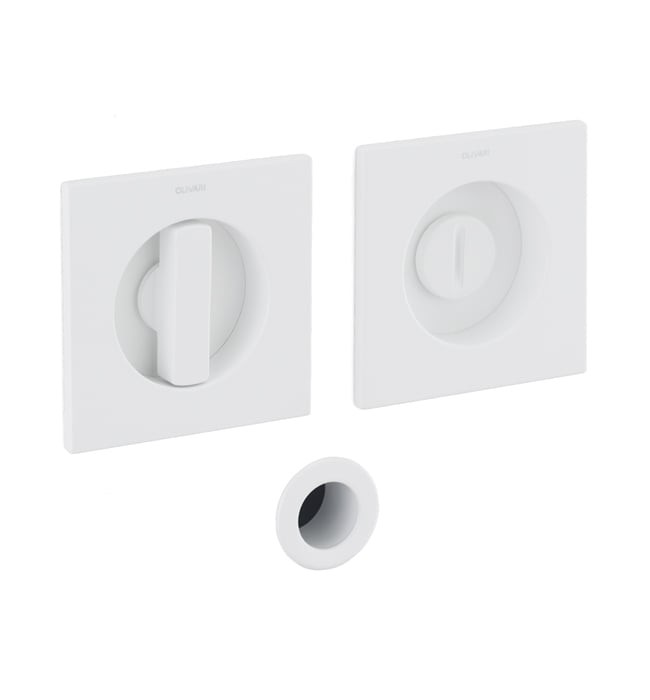 Square flush-mounted handle white condemnation Ø42
