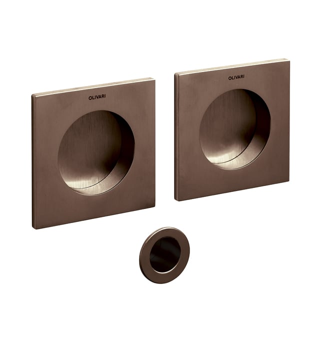 Square bronze flush-mounted door Ø42