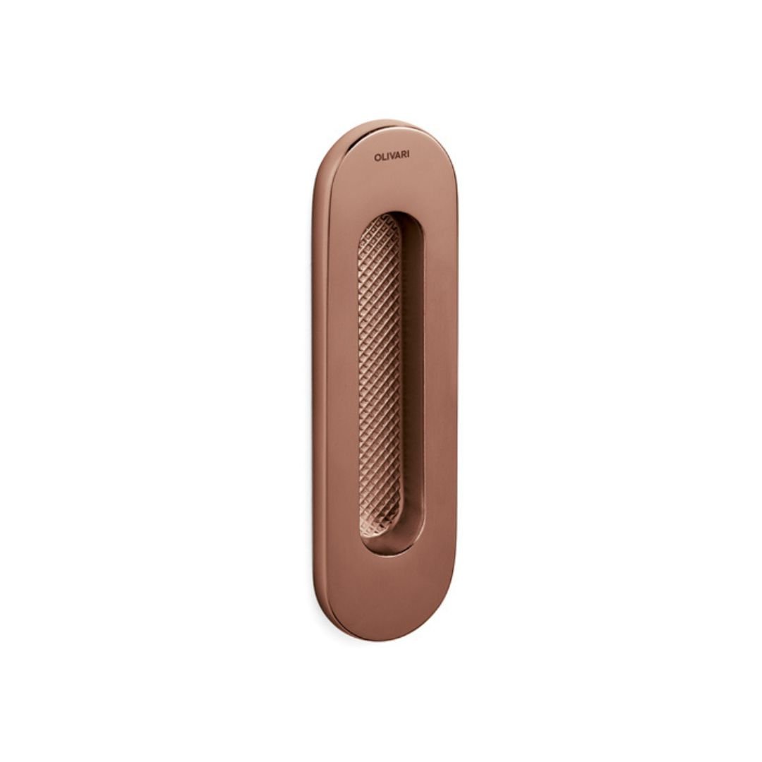 Copper oval flush-mounted handle 128x37