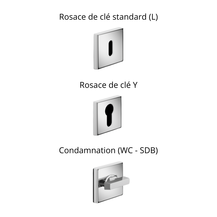 Paire de Poignées de Portes Aviano 02 M. Ronchi Rosaces carrées