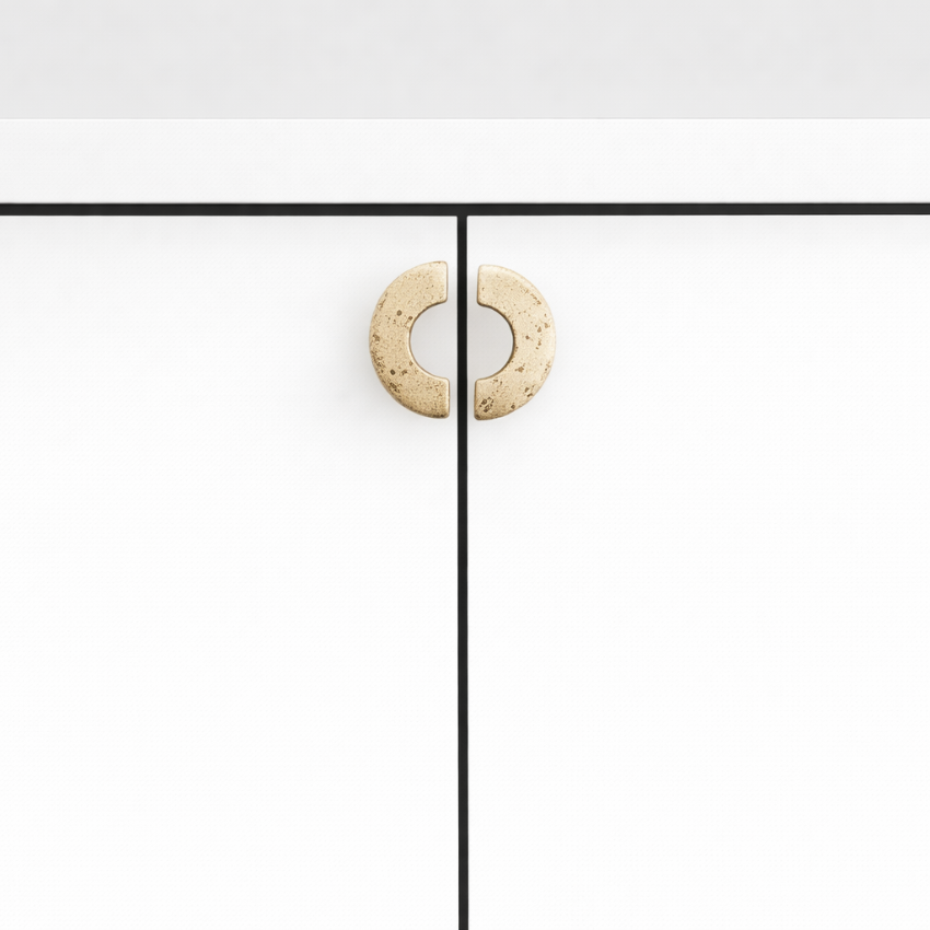 Paire de boutons de meuble Montparnasse Extra Laiton massif