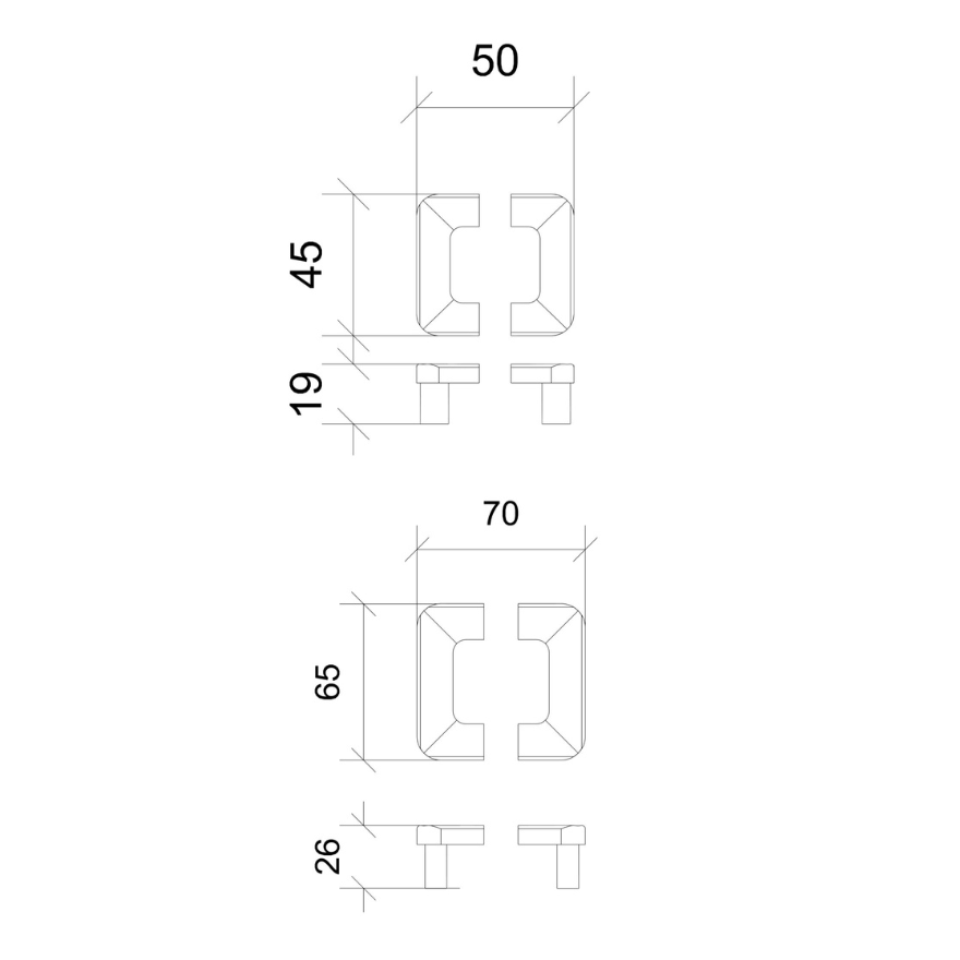 Paire de boutons de meuble Raspail Intra Laiton massif