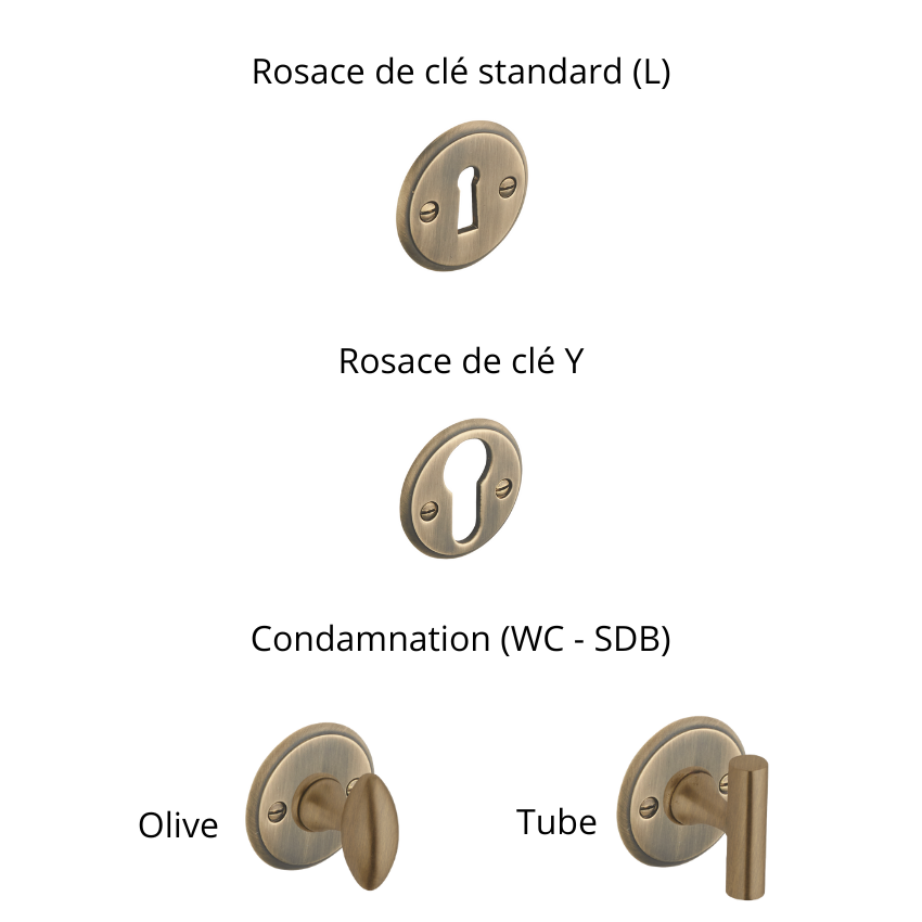 Paire de Poignées de Portes Laiton