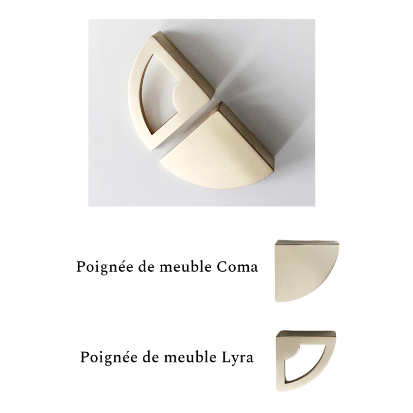 Poignée de meuble Lyra Laiton massif