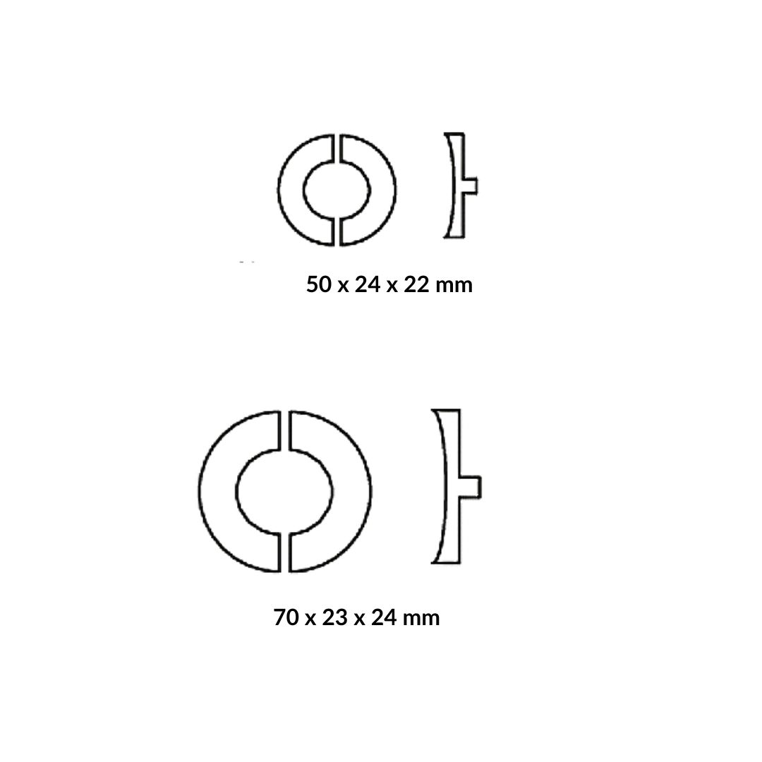 Paire de boutons de meuble Montparnasse Intra Laiton massif