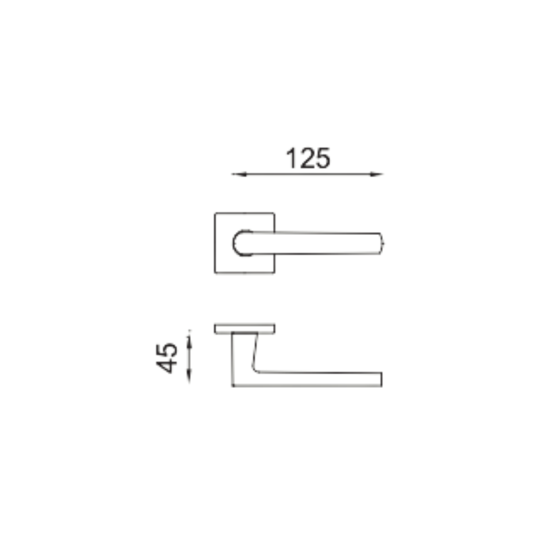 Paire de Poignées de Portes Turin Carrée