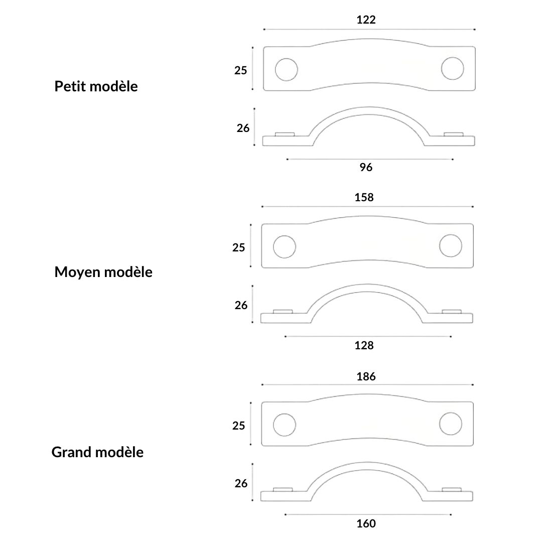 Poignée de meuble Hector Rigide Cuir Marron Clair