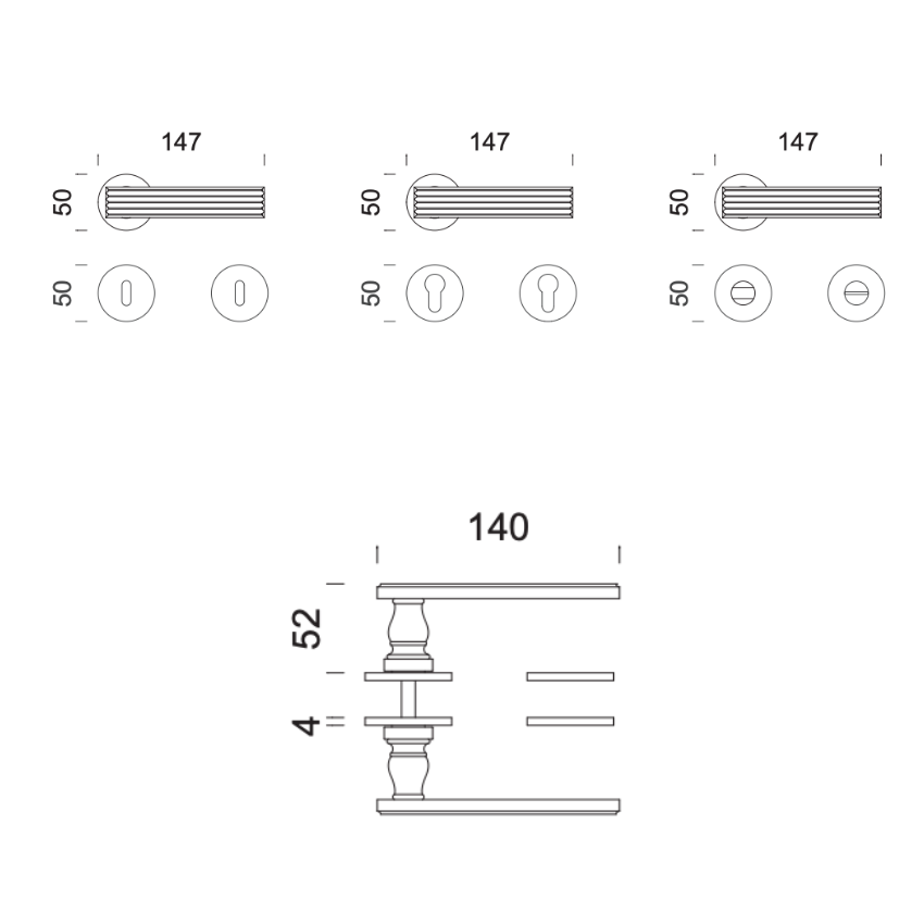 Paire de Poignées de Portes Agrigente