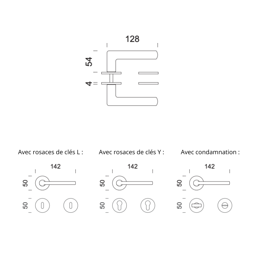 Paire de Poignées de Portes Roma