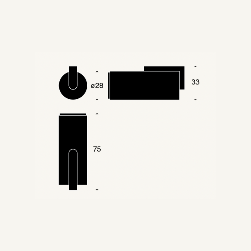 Butée de porte Sophia 75mm Butoir mural ou au sol Laiton