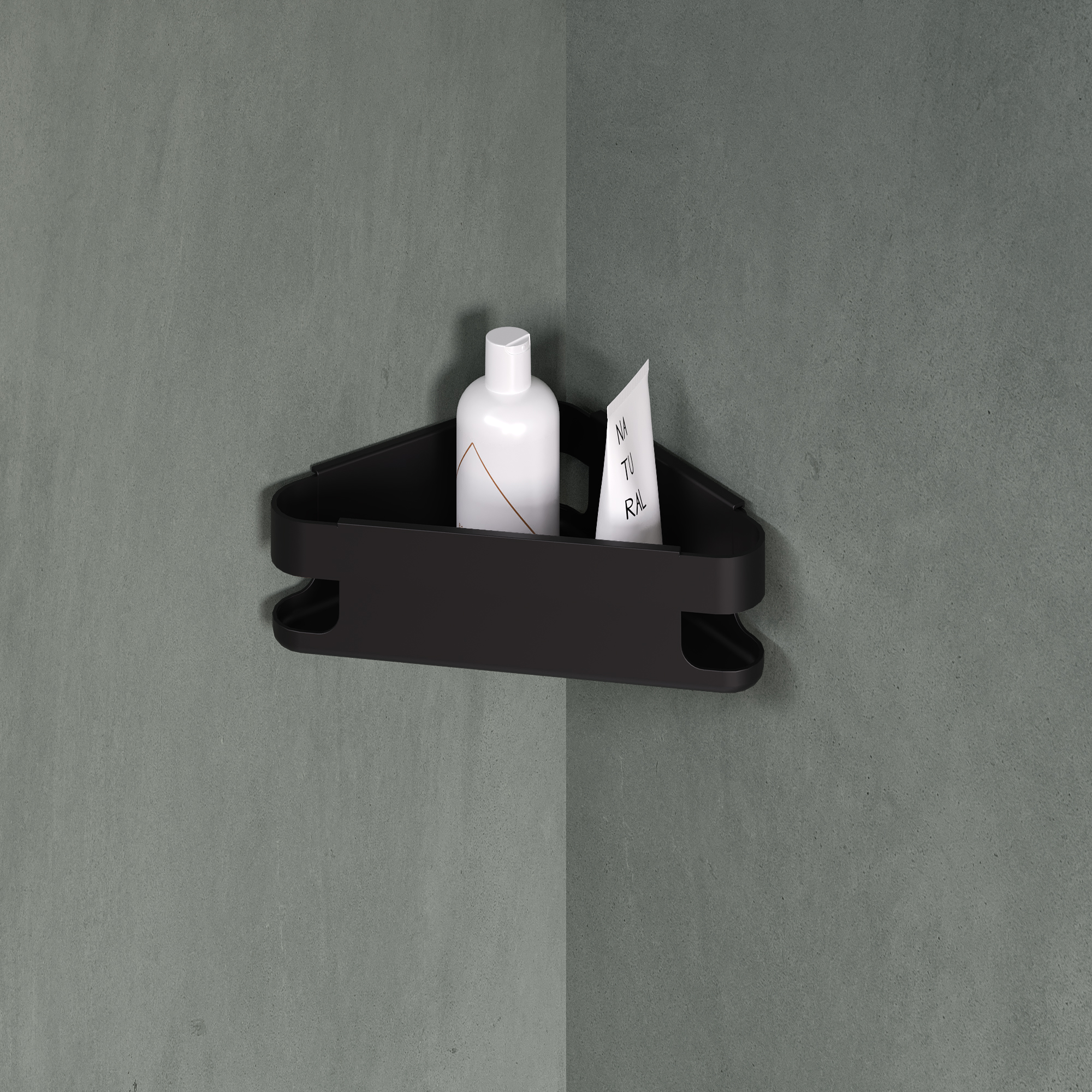 Panier de douche Elvio Amovible Noir mat