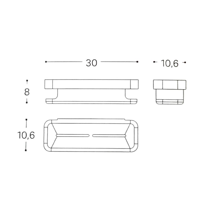 Panier de douche Elvio rectangle Noir mat