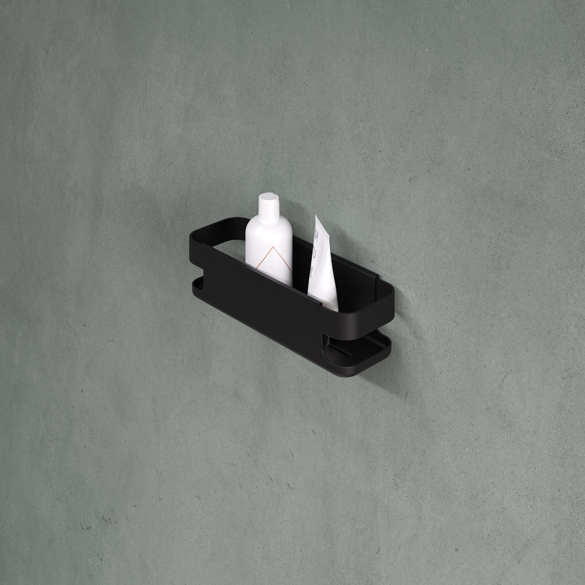 Panier de douche Elvio rectangle Noir mat