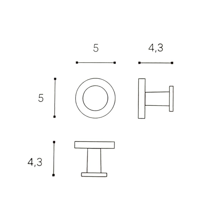 Patère murale Elvio Noir mat