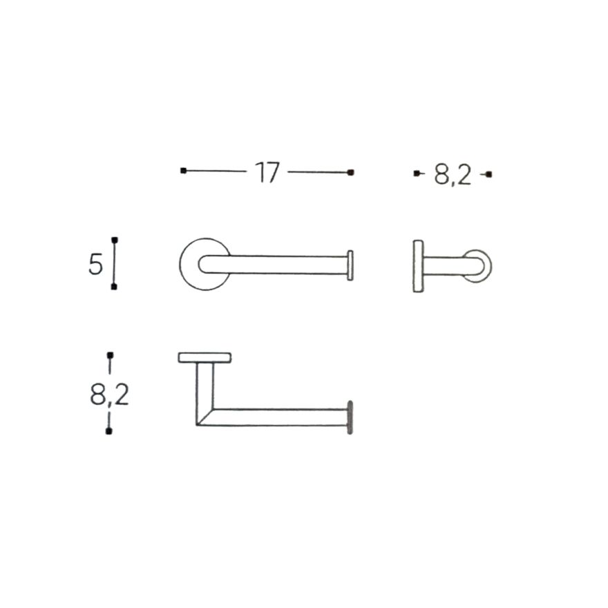 Porte-rouleau Coudé Elvio Noir mat