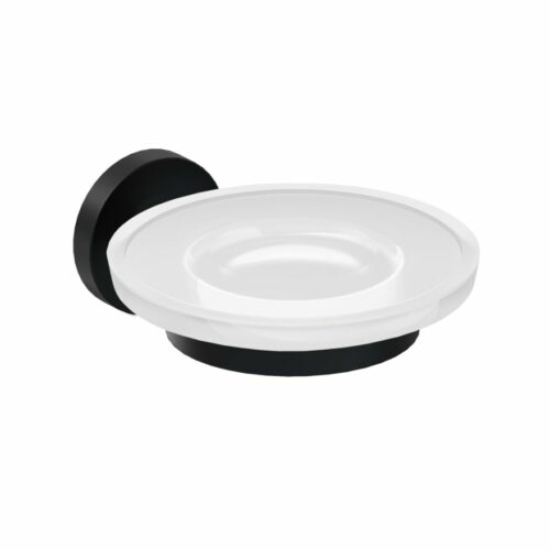 Porte-savon rond Elvio Verre / Noir mat Porte-savon rond Elvio Verre / Noir mat