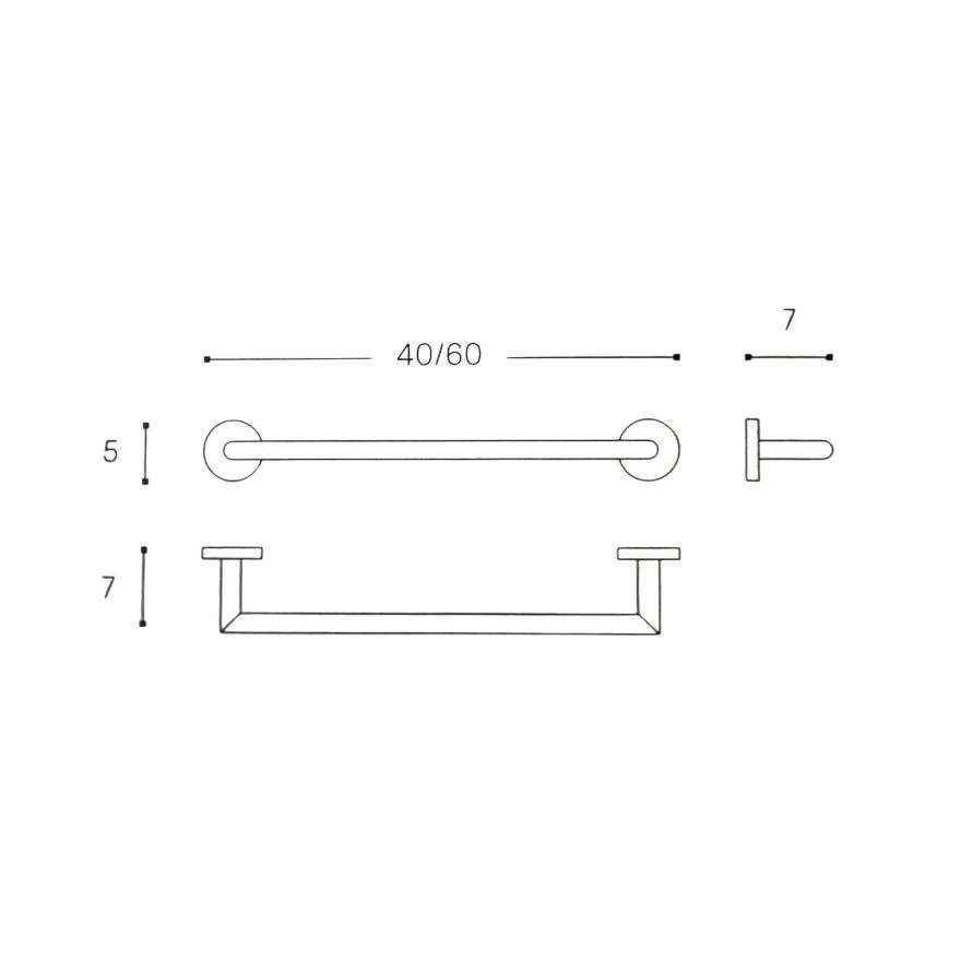 Porte-serviette Elvio Noir mat