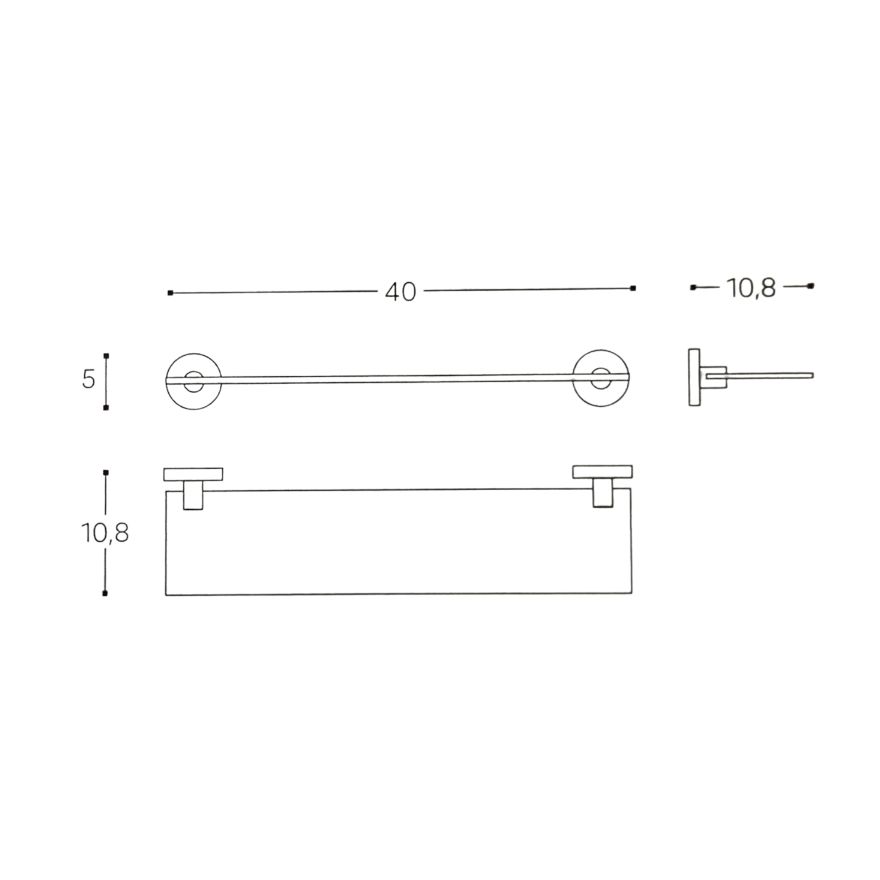 Tablette Elvio Verre/Noir mat
