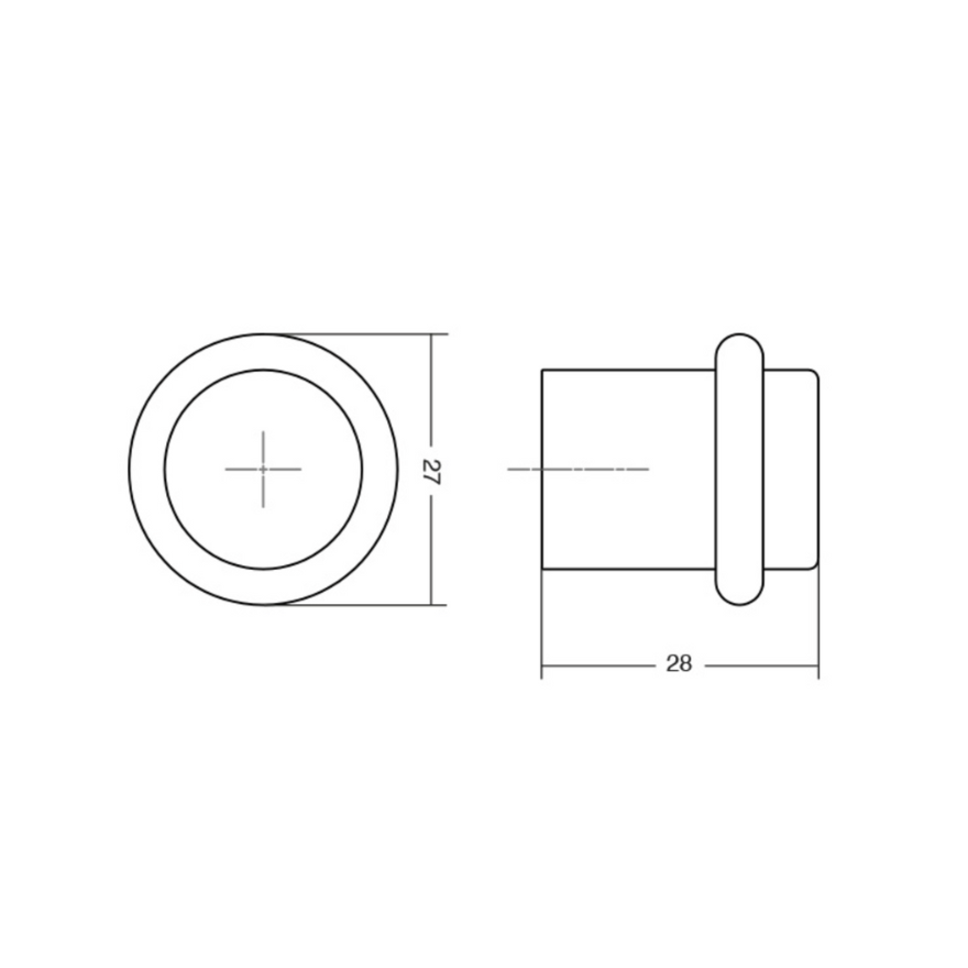 Butée de porte Gabin 28mm Aluminium