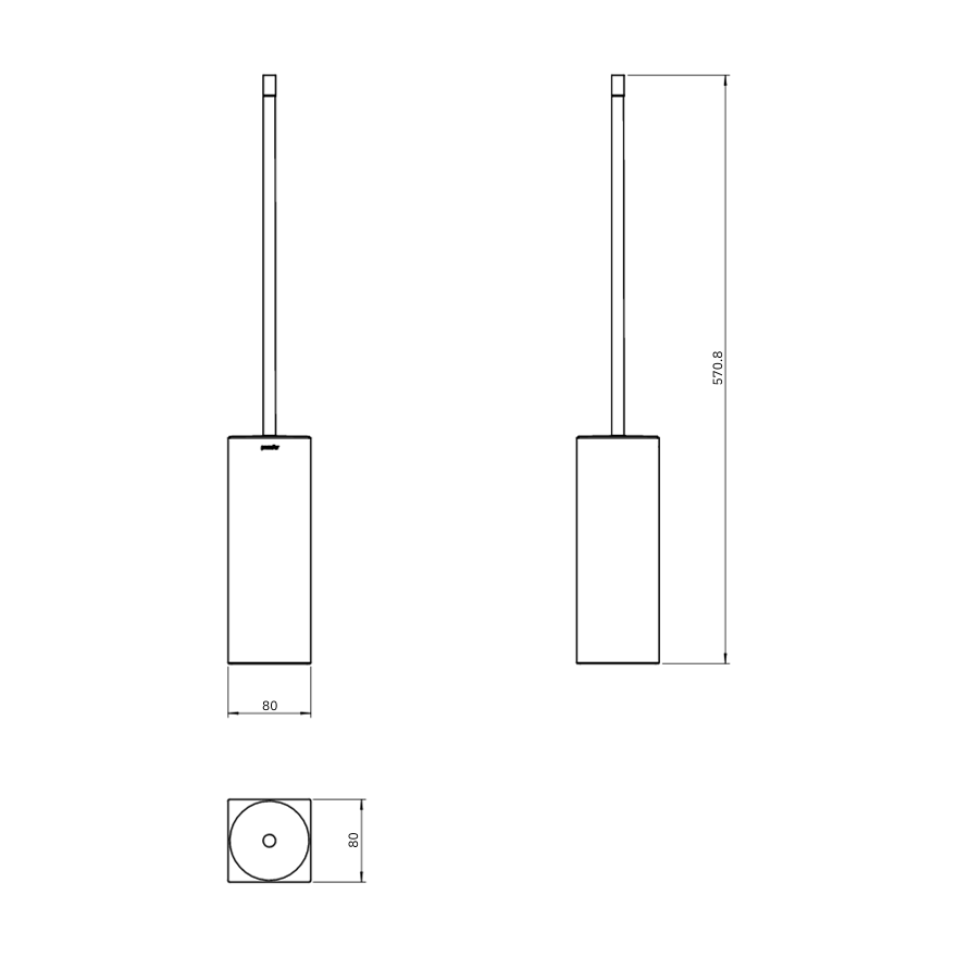 Brosse de toilettes Esteban Inox mat à poser