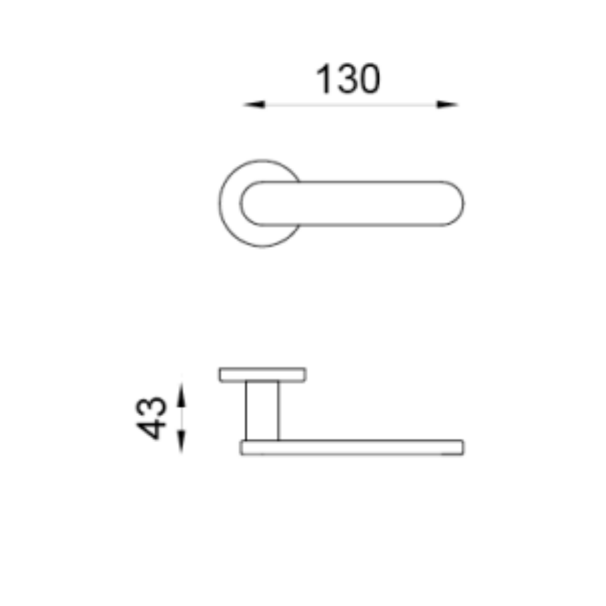Paire de poignées de Porte Bitonto Rosaces Fines